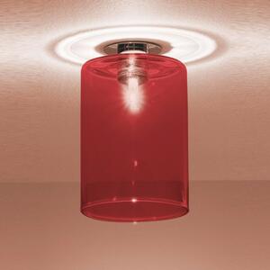 Axolight Spillray PI stropní svítidlo z červeného skla, LED 1,5W G4 průměr 10cm, zapuštěná montáž