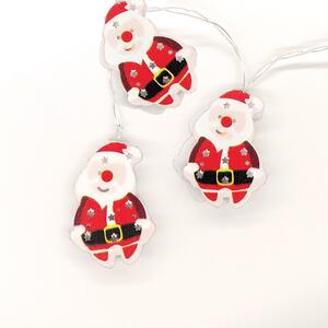 ACA DECOR LED Vánoční girlanda - Santa, teplá bílá, 3xAA, 160 cm