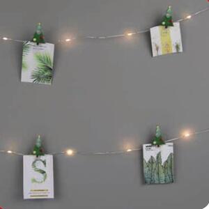 ACA Lighting LED dekorační girlanda - Kolíčky ve tvaru vánočního stromečku, teplá bílá barva, 3xAA