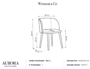 Šedá Sametová židle Aurora WINDSOR & CO