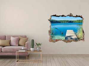 Díra 3D ve zdi nálepka Molo nad jezerem nd-k-119795565