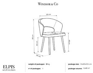 Žlutá Sametová židle Elpis WINDSOR & CO