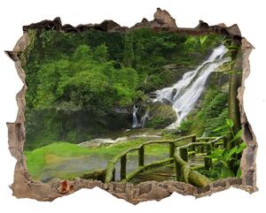 Díra 3D ve zdi na stěnu Vodopád v pralese nd-k-120475287