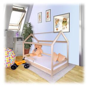 Dětská postel DOMEČEK se zábranou (80x160) + ROŠT