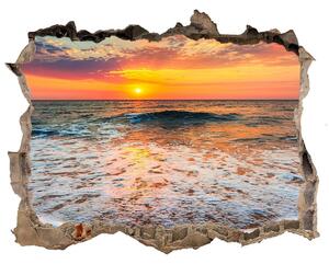 Díra 3D ve zdi nálepka Západ slunce na moři nd-k-121064813