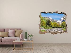 Díra 3D ve zdi nálepka Řeka v horách nd-k-121803886