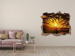 Díra 3D ve zdi nálepka Západ slunce Afrika nd-k-12172283
