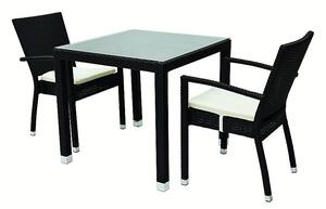 Zahradní ratanový stůl NAPOLI 80x80 cm (černá)