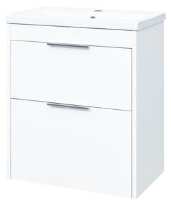 Mereo Mereo, Vigo, koupelnová skříňka s keramickým umyvadlem, 61 cm, bílá, dub, CN311