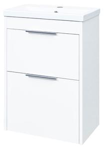 Mereo Mereo, Vigo, koupelnová skříňka s keramickým umyvadlem, 51 cm, bílá, dub, CN310
