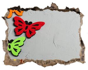 Díra 3D fototapeta nálepka Barevní motýli nd-k-128188702