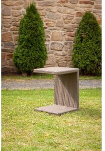 Dimenza zahradní ratanový odkládací stolek k lehátkům - světle hnědý