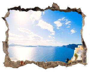 Díra 3D ve zdi nálepka Santorini Řecko nd-k-134209719