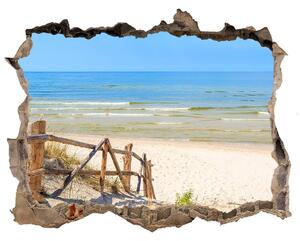 Díra 3D ve zdi nálepka Vchod na pláž nd-k-135834408