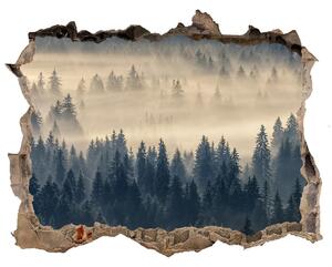 Díra 3D ve zdi nálepka Mlha nad lesem nd-k-134224571
