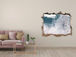Díra 3D ve zdi nálepka Stromy zima nd-k-142936706