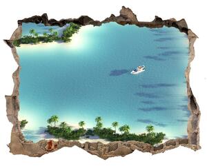 Díra 3D ve zdi nálepka Ostrovy tvar srdce nd-k-14973278