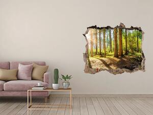 Díra 3D ve zdi na stěnu Panorama les nd-k-145813283