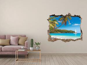 Díra 3D ve zdi nálepka Tropická pláž nd-k-148078888