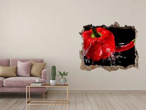 Nálepka 3D díra na zeď Červené papriky nd-k-14662638