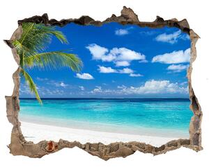 Díra 3D ve zdi nálepka Tropická pláž nd-k-151547263