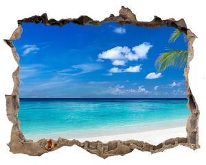 Díra 3D ve zdi nálepka Tropická pláž nd-k-158283371