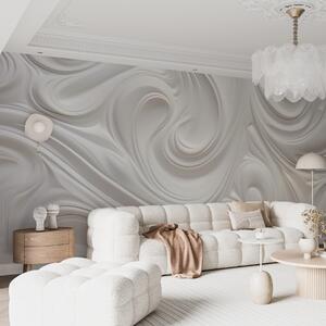 Fototapety Bílé abstraktní moderní umění s tekutými víry a vlnami, hladká textura, elegantní design,, Fototapety abstraktní, w09059 : uwalls.cz
