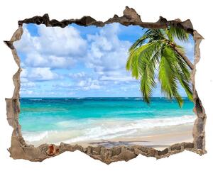Díra 3D ve zdi nálepka Tropická pláž nd-k-178941765