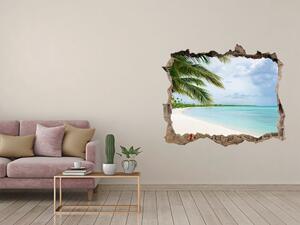 Díra 3D ve zdi nálepka Tropická pláž nd-k-176119996