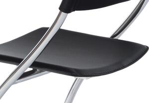 Židle chrom / černá koženka B161 BK