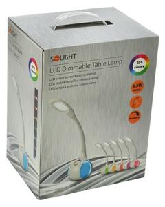 SOLIGHT LED stolní lampička 6,5W/4100K/300Lm bílá, RGB atmosférické podsvícení