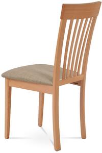 Jídelní židle, masiv buk, barva buk, látkový béžový potah BC-3950 BUK3