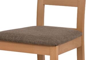 Jídelní židle, masiv buk, barva buk, potah hnědý melír BC-2603 BUK3