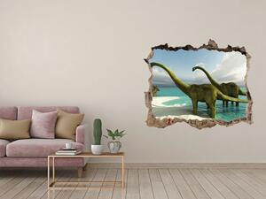 Díra 3D fototapeta nálepka Dinozaury na pláži nd-k-19541737