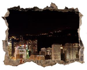 Fototapeta díra na zeď 3D Hongkong noc nd-k-25184002