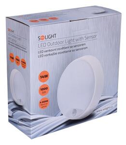 SOLIGHT LED přisazené svítidlo se senzorem 14W/230V/1000Lm/4000K/IP54. kruhové bílé
