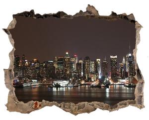 Fototapeta díra na zeď 3D New York noc nd-k-28391328