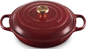 Le Creuset 21180309494441 Hrnec Gourmet Signature nízký 30 cm červený burgund