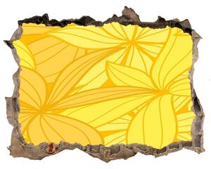 Nálepka 3D díra na zeď Žluté květiny pozadí nd-k-39162100