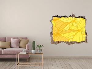 Nálepka 3D díra na zeď Žluté květiny pozadí nd-k-39162100