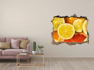 Nálepka 3D díra na zeď Citrusové ovoce nd-k-41404635