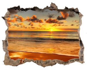 Díra 3D ve zdi na stěnu Západ slunce pláž nd-k-40275478