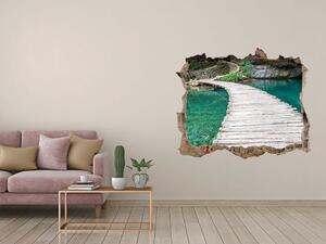 Díra 3D ve zdi nálepka Plitvická jezera nd-k-44743153