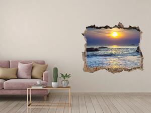 Díra 3D ve zdi nálepka Západ slunce moře nd-k-47734929