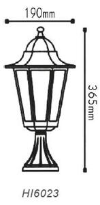 ACA Lighting Venkovní lucerna HI6023B max. 60W/E27/IP45, černá