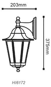 ACA Lighting Venkovní nástěnná lucerna HI6172B max. 60W/E27/IP45, černá