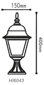 ACA Lighting Venkovní lucerna HI6043B max. 60W/E27/IP45, černá