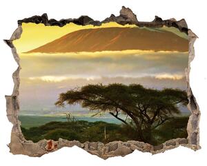 Díra 3D ve zdi nálepka Kilimandžaro Keňa nd-k-49494611