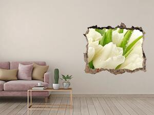 Samolepící díra na stěnu Bílé tulipány nd-k-49549577