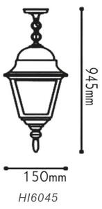 ACA Lighting Venkovní závěsná lucerna HI6045V max. 60W/E27/IP45, Green-black